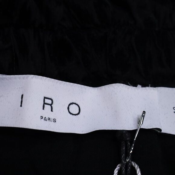 Iro Leopard-Accent Mini Tiered Skirt in Black Silk - Picture 4 of 6